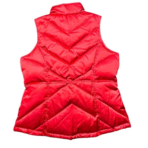 INC International Concepts Down Puffer Vest Womens L Red Full Zip‎ Snap FLAW - Picture 2 of 9
